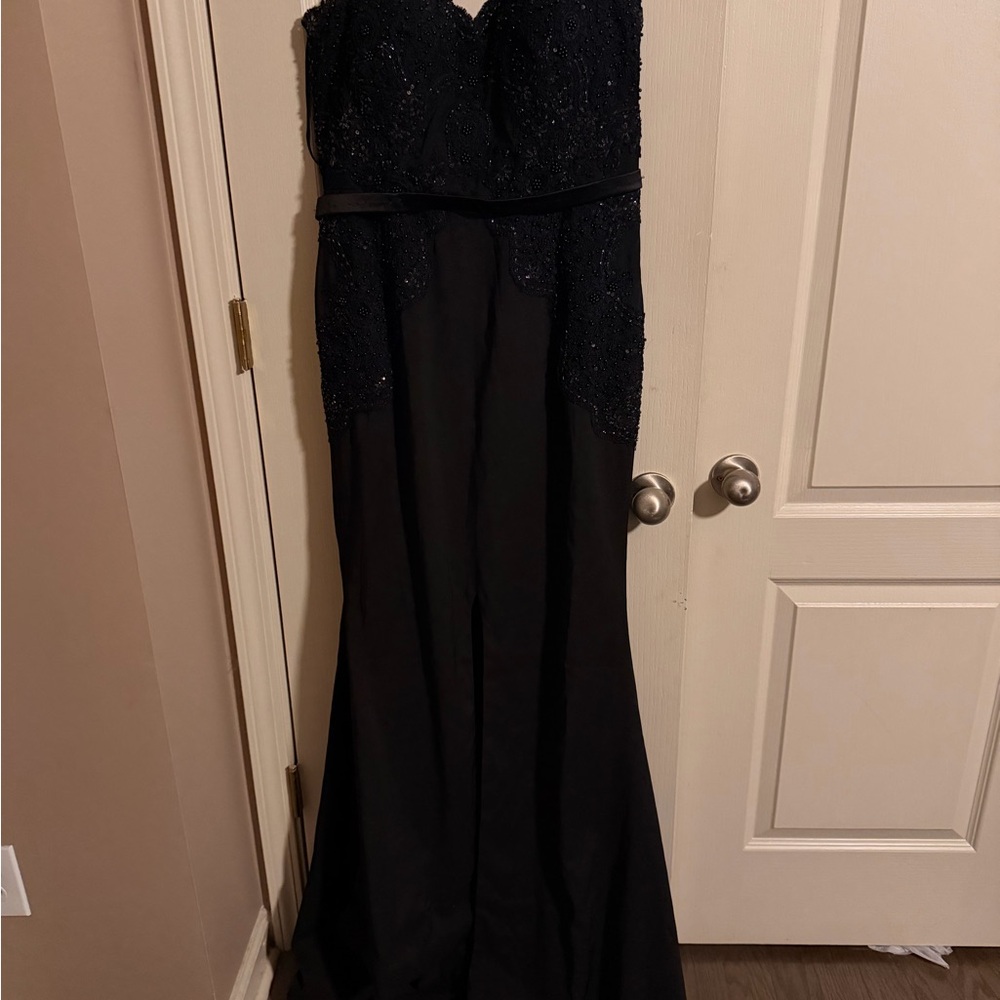 Portia and Scarlett Black Lace Prom Dress